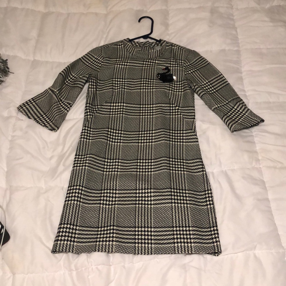 H&M Dress Houndstooth Pattern